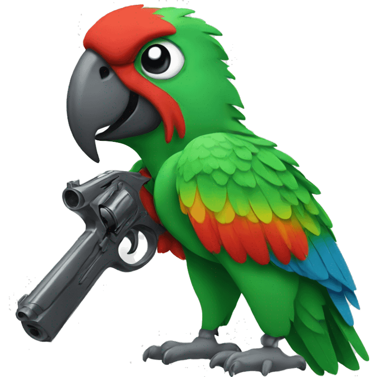 parrot with gun emoji