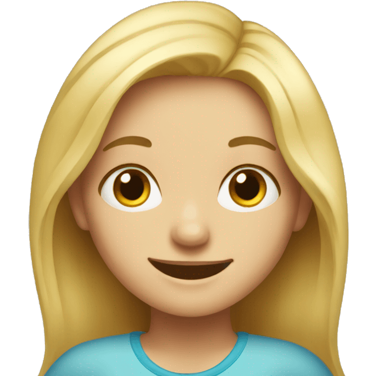 smiling blonde girl portrait emoji