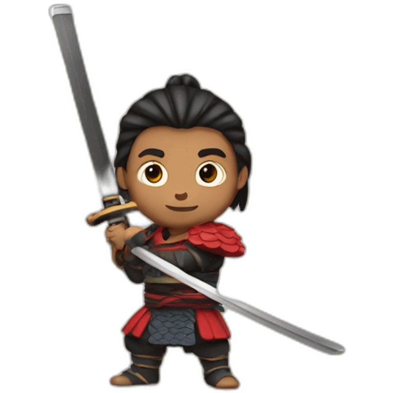 brave holding katana samurai emoji