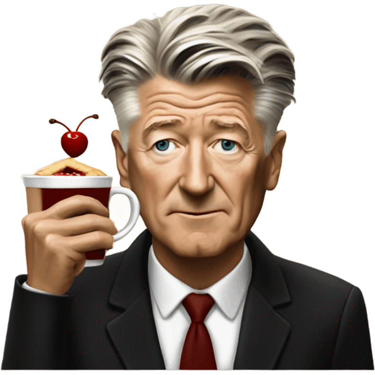 david lynch drinking coffee and eating cherry pie emoji