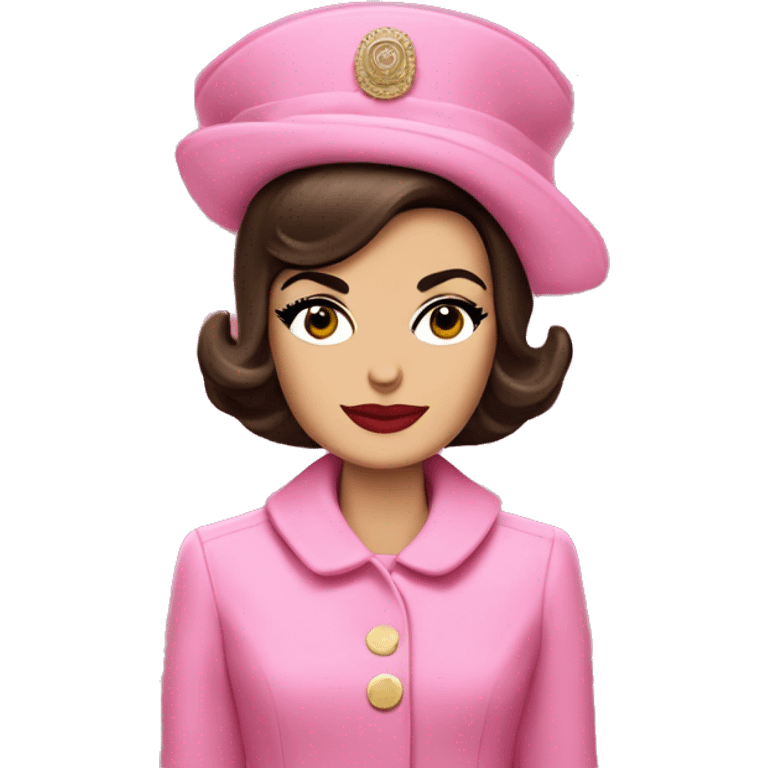 Jackie Kennedy day of assasination in pink suit and pillbox hat emoji