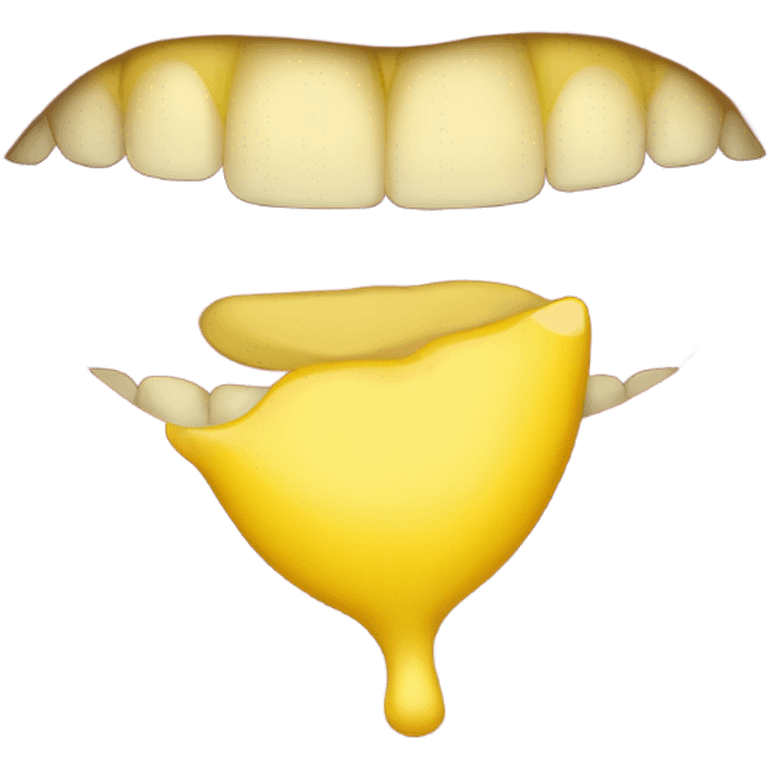 Normal yellow emoji guy lip bite  emoji