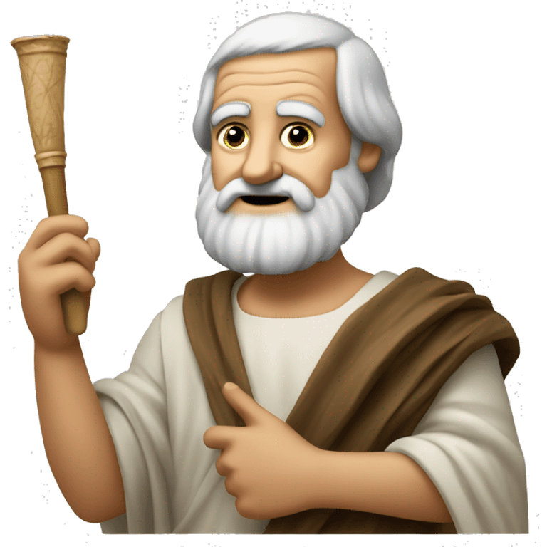 Aristotle holding a papyrus in his hand emoji