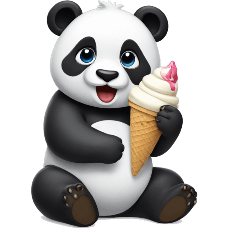 Panda eating ice cream emoji