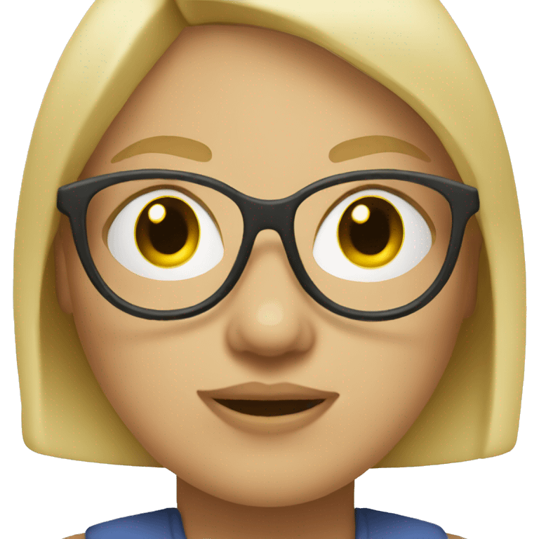 Fat blonde girl wearing glasses emoji