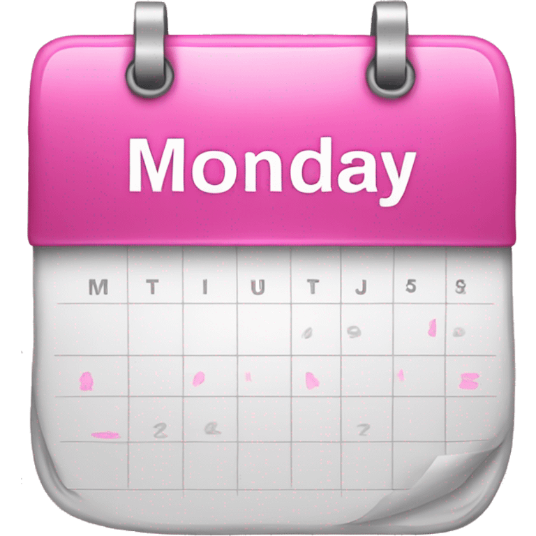 pink calendar that says monday  emoji