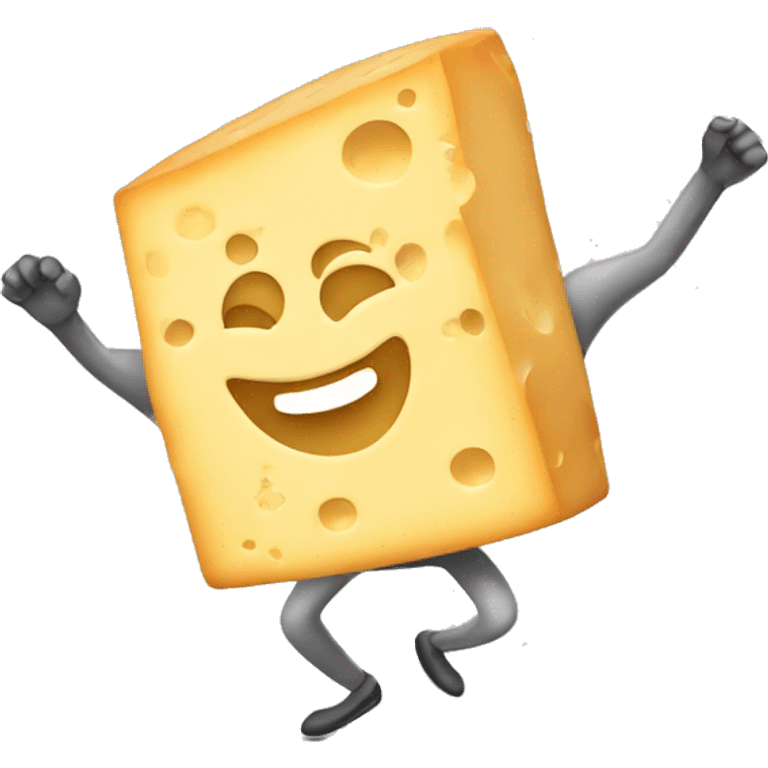 a cartoon of a cheese dancing emoji