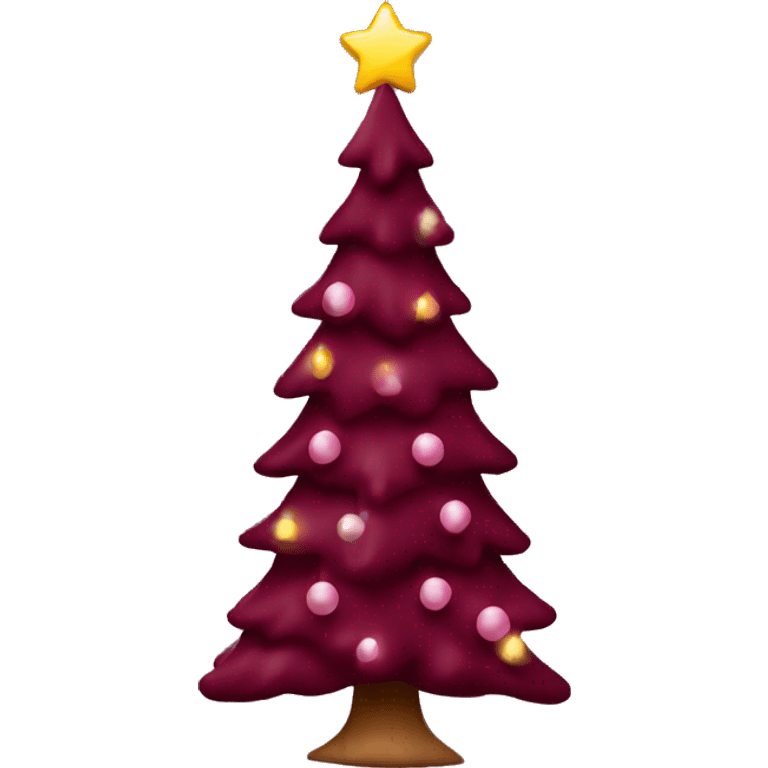 Burgundy Christmas Tree emoji