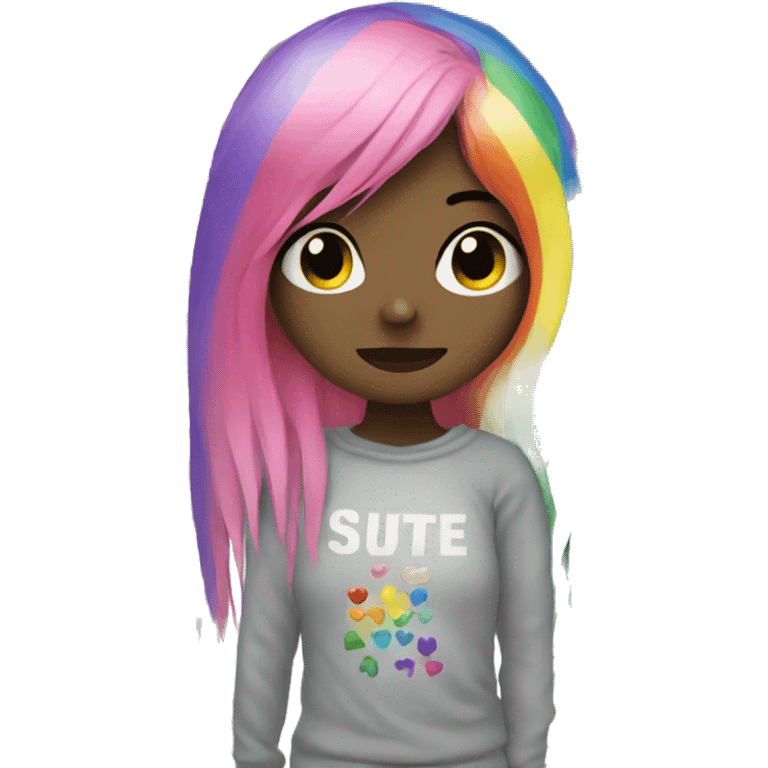 rainbow emo girl lgbtq emoji