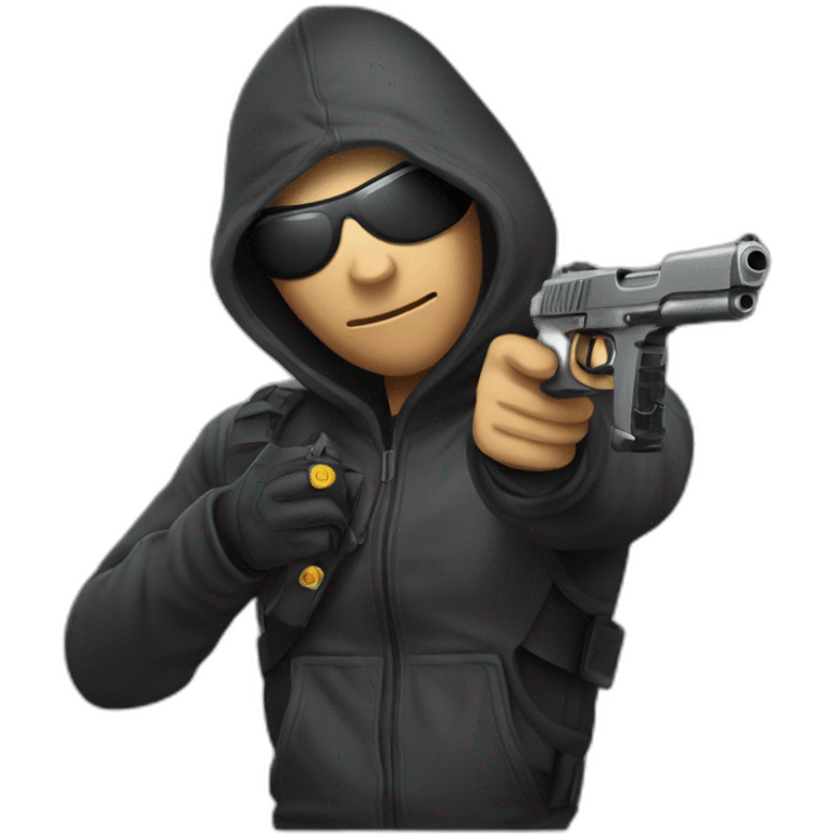 hacker with gun emoji