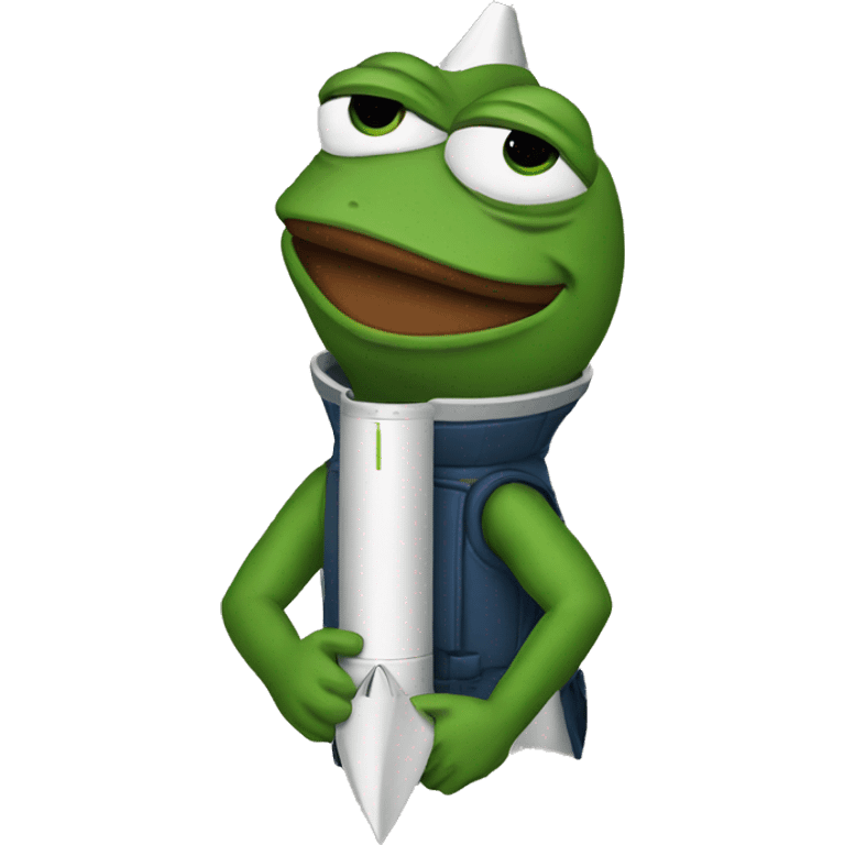 pepe with rocket  emoji