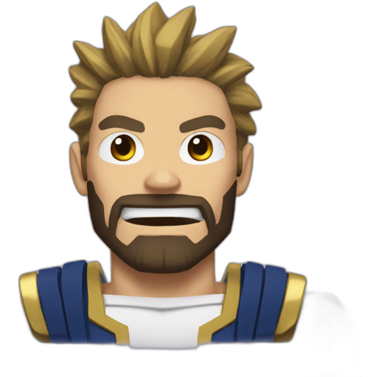 All Might "I AM HERE" with a brown beard emoji