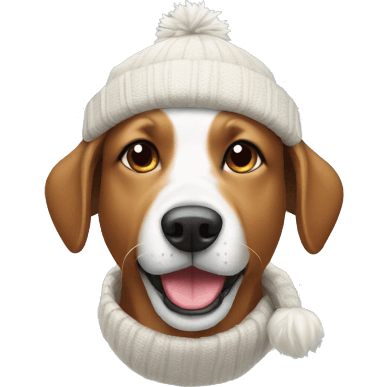 Dog with winter hat emoji