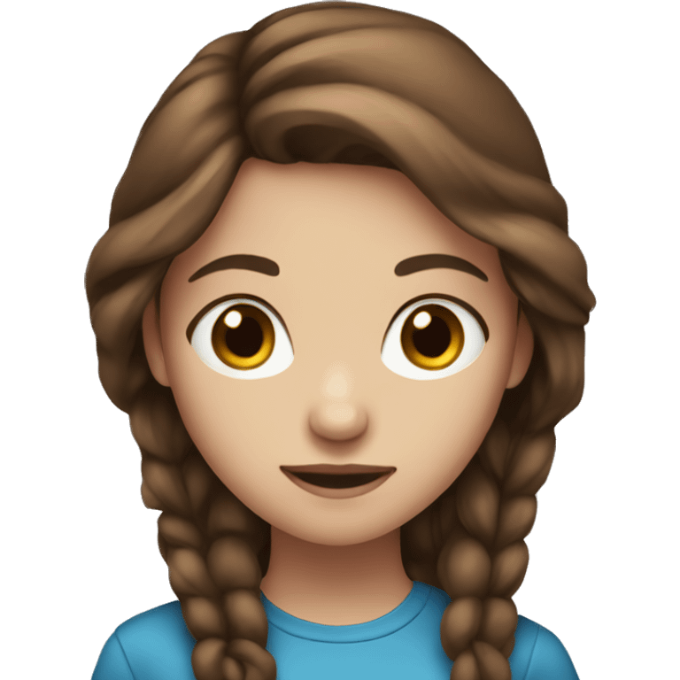 a girl with blue eyes and brown hair emoji