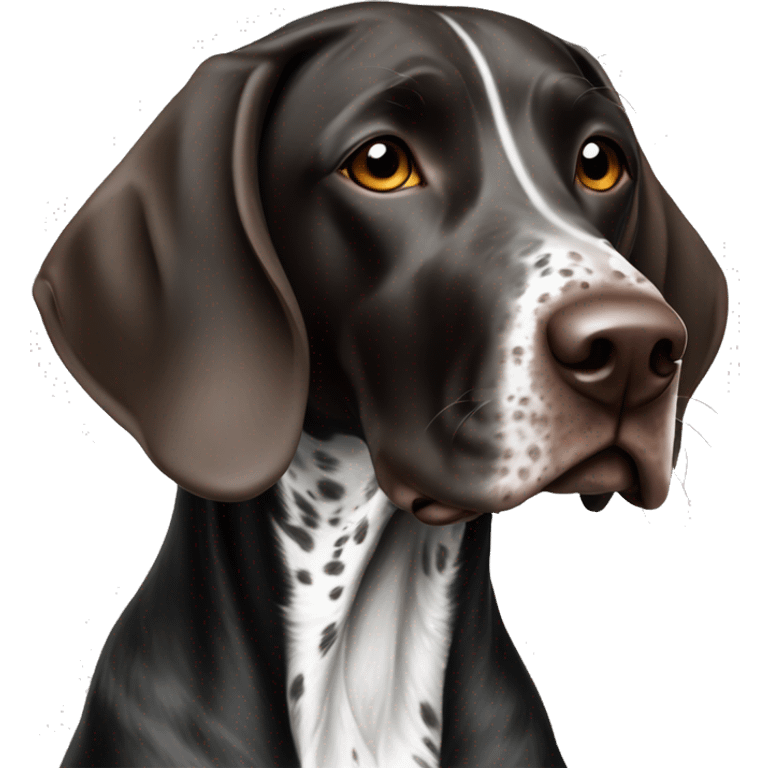 German shorthaired pointer black and white emoji