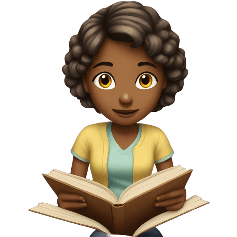 Girl reading book emoji