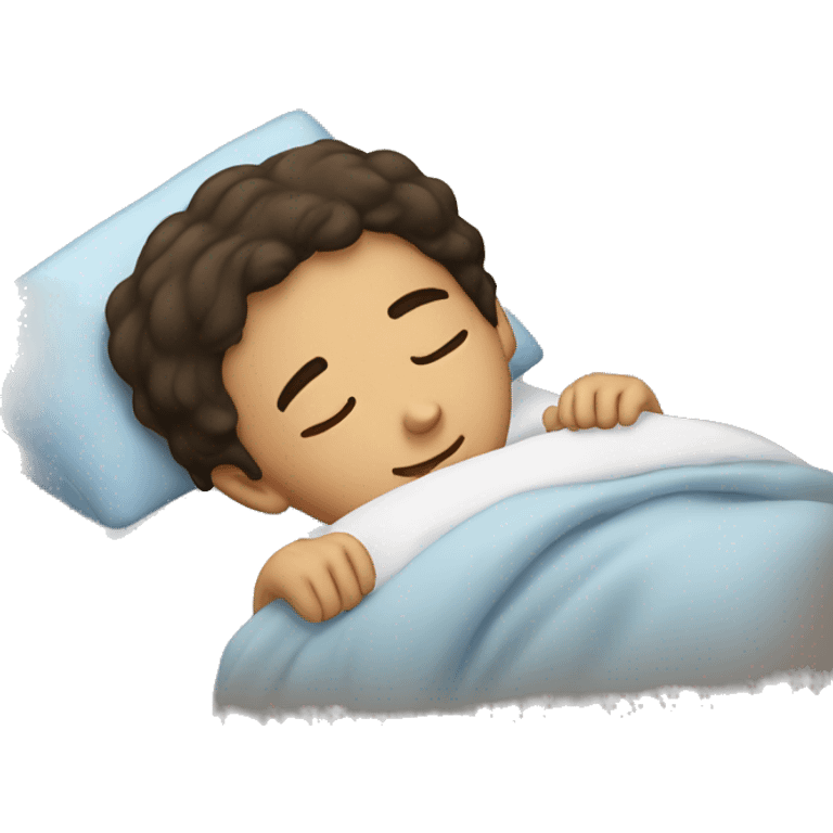 A brunette boy sleeping emoji