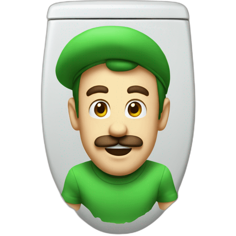 Luigi in toilet seat emoji