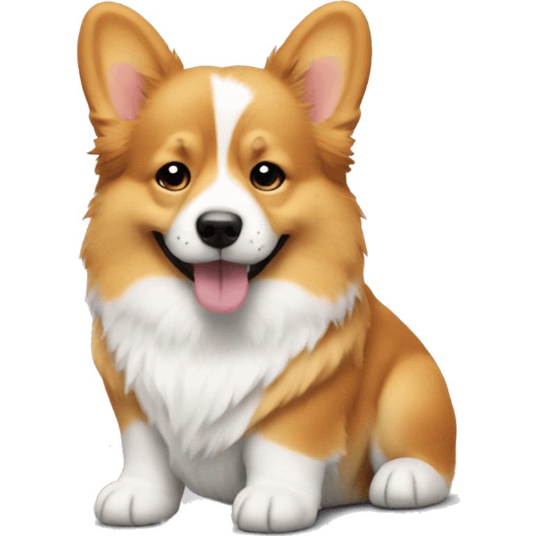 fluffy corgi with blond therapist emoji