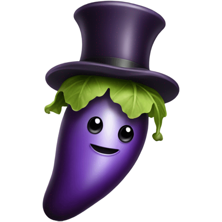 Eggplant wearing top hat  emoji