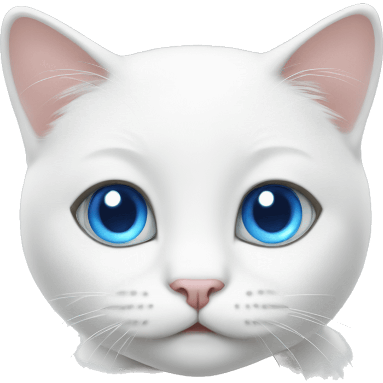 Cute white cat with blue eyes  emoji