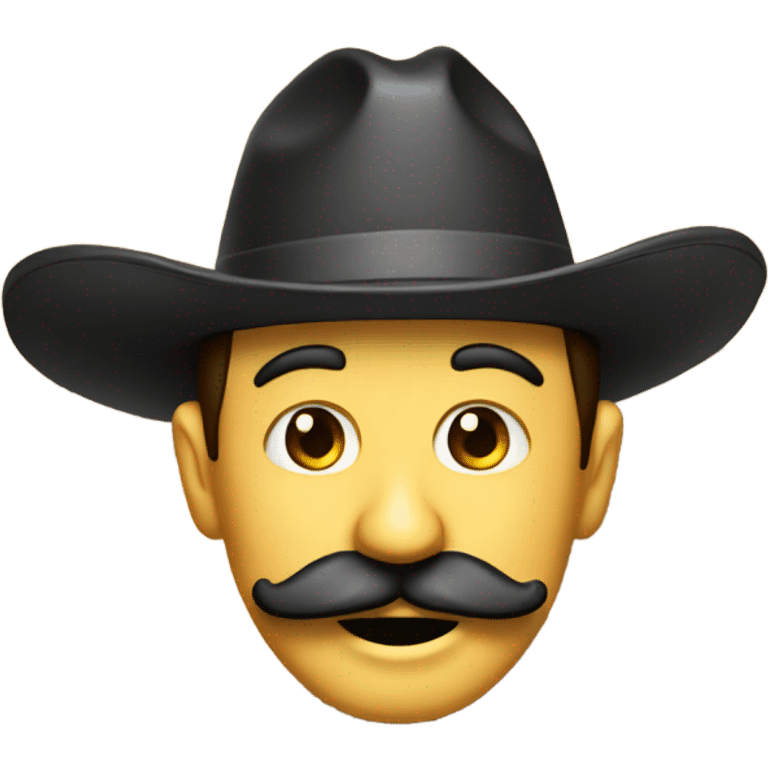 Man with mustache wearing a sombrero climbing a fence emoji