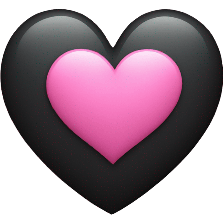 Black heart w a pink heart center emoji