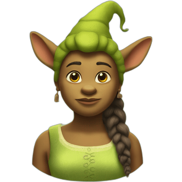 shrek with a bicorn in her head emoji