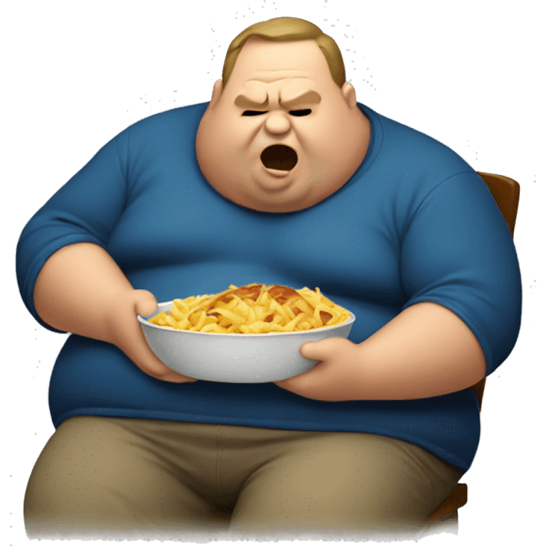 Fat man eating  emoji