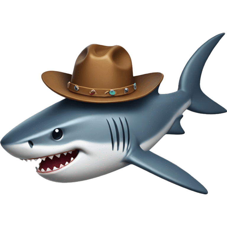 Shark with cowboy hat emoji