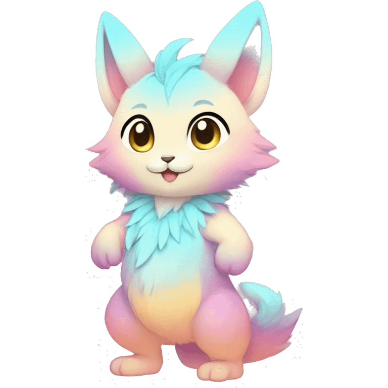 Anthro-Pastel-Gradient-Fur-Sona-Chibi-Shiny-Fakémon full body emoji