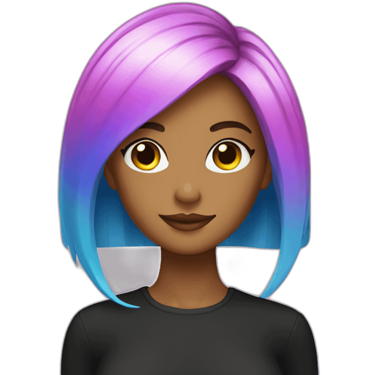 Posh-Girl-with-raibow-hair emoji