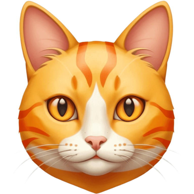 Yellow house cat with orange stripes emoji