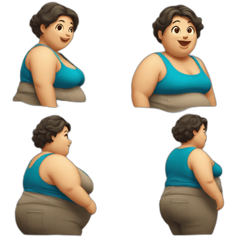 fat woman happy emoji