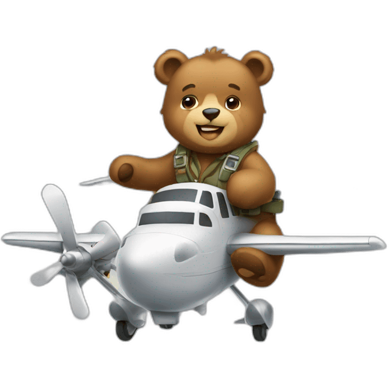 Bear piloting plane emoji