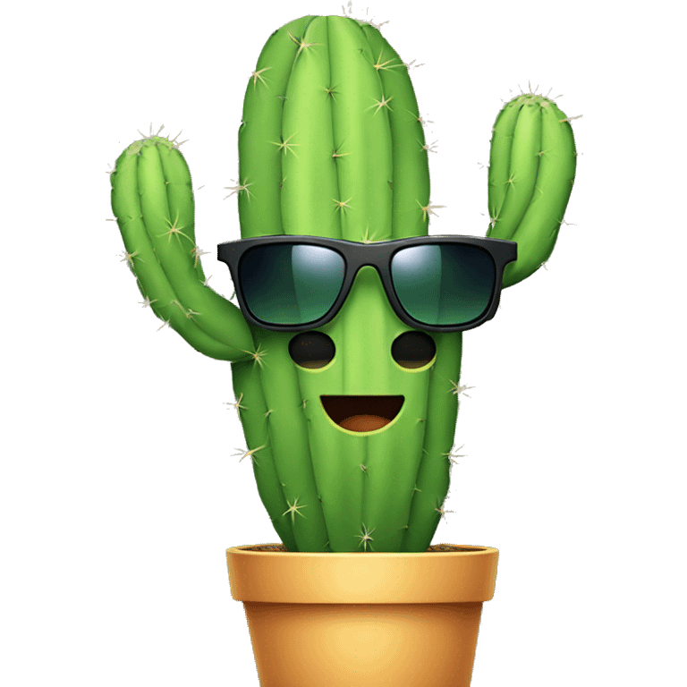 cactus with sunglasses listening to music emoji