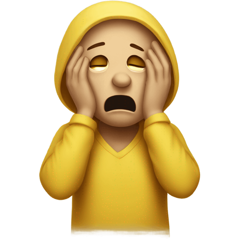 Frustrated yellow man with head in hands emoji