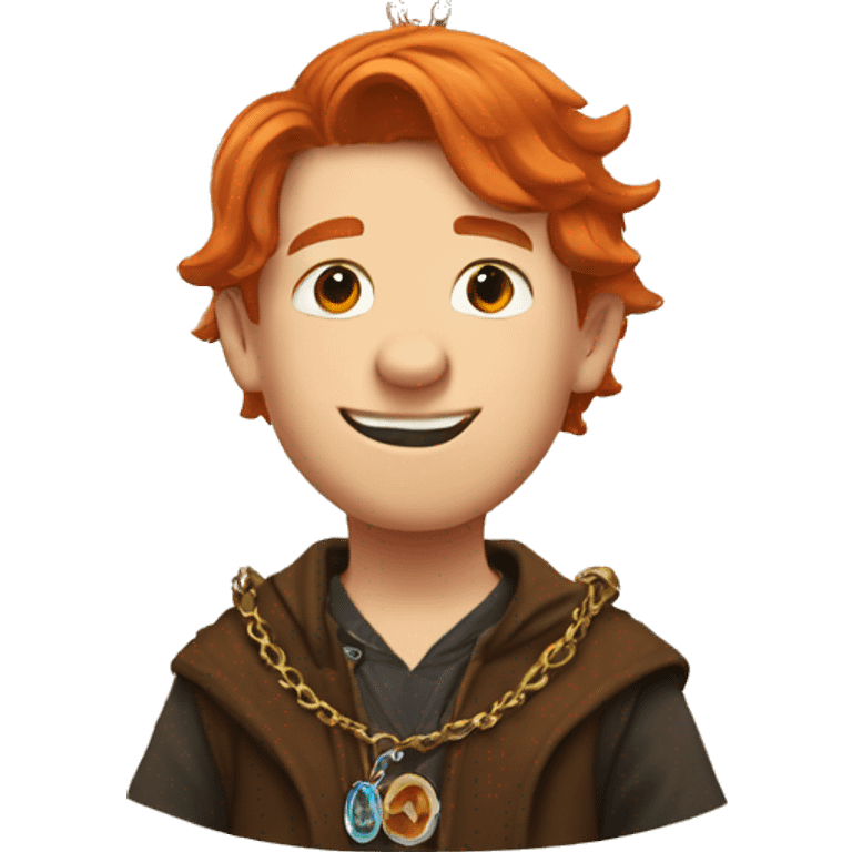 Charlie Weasley with a dragons necklace emoji