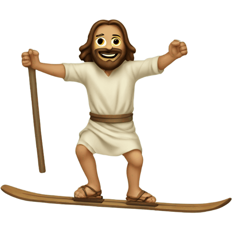 Jesus on skis emoji