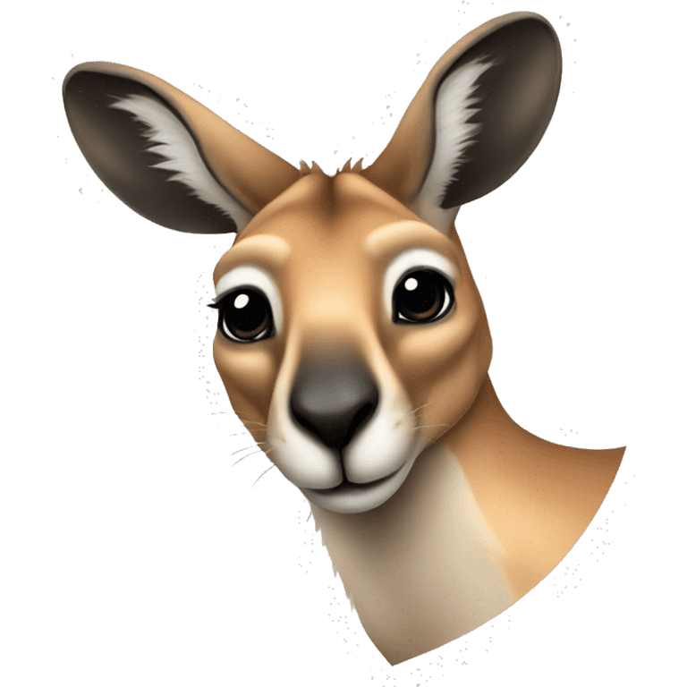 Kangaroo drawn with black outline only  emoji