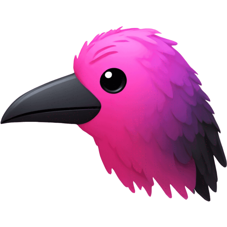 Pink ombre crow with glitter emoji