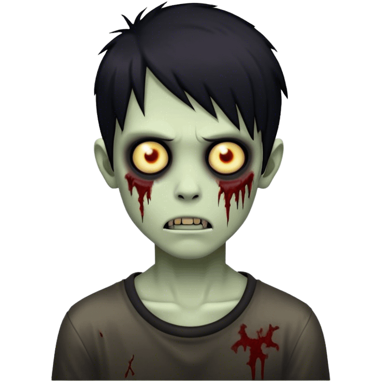 boy zombie with black hair emo emoji