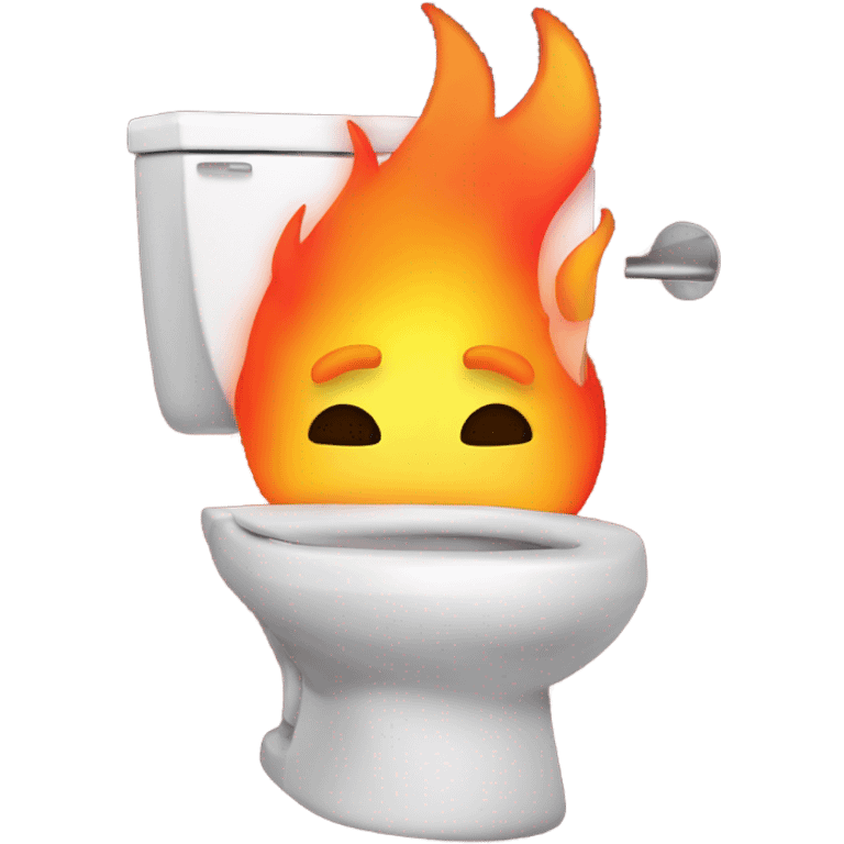 Fire breathing toilet emoji