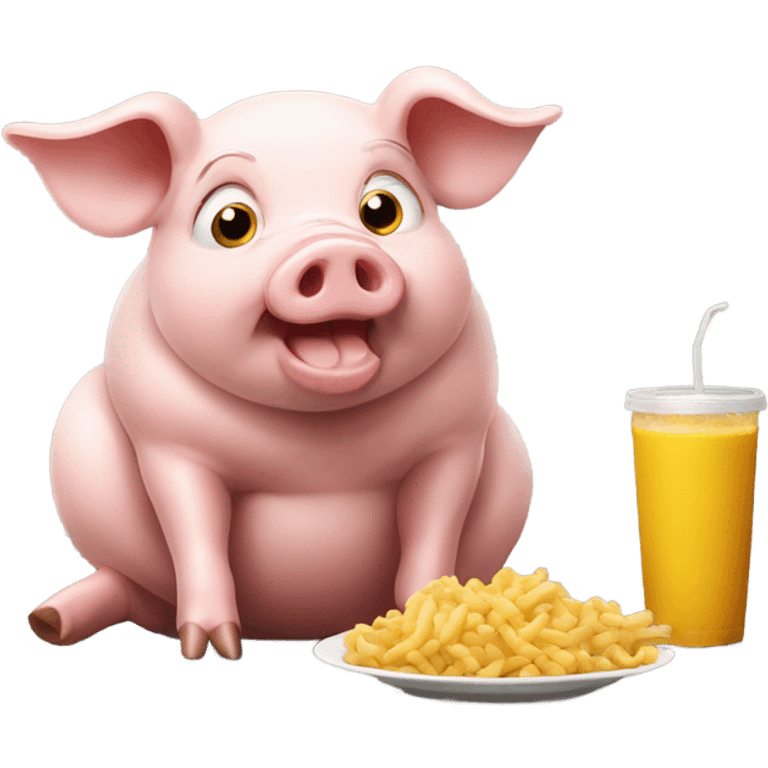 pig eating food emoji