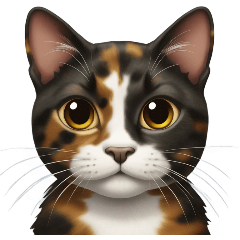 Tortoiseshell cat with white emoji