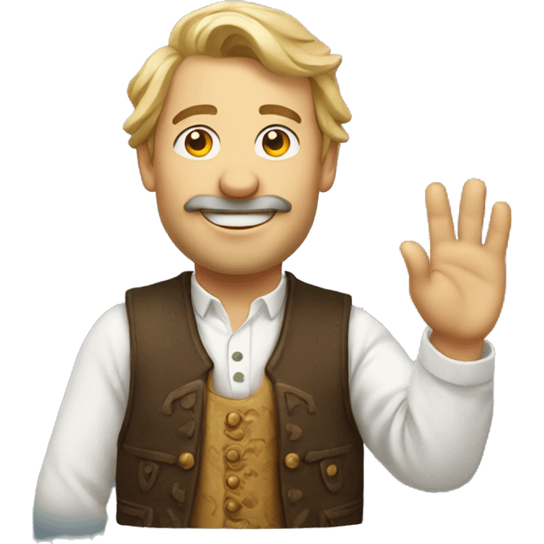 Waving Bavarian man emoji