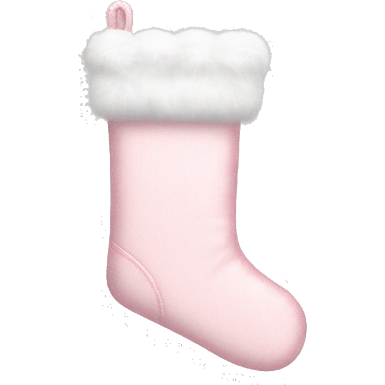 Light pink Christmas stocking with white fur trim emoji