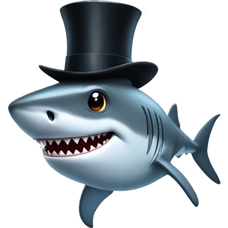 Shark with a top hat emoji