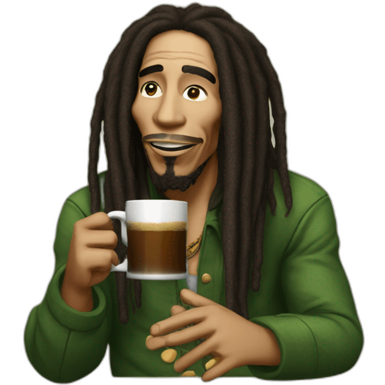 Bob Marley drinking coofee emoji