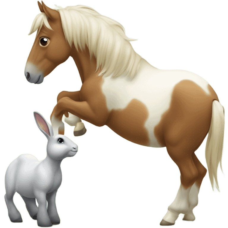 Horse loves Rabbit emoji